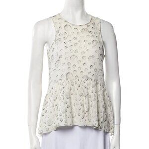 Tibi Cotton and Silk Peplum Tanktop